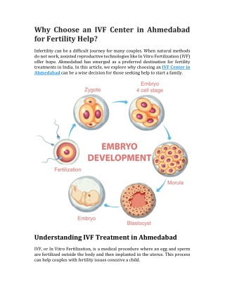 Why Choose an IVF Center in Ahmedabad for Fertility Help