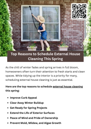 Top Reasons to Schedule External House Cleaning This Spring