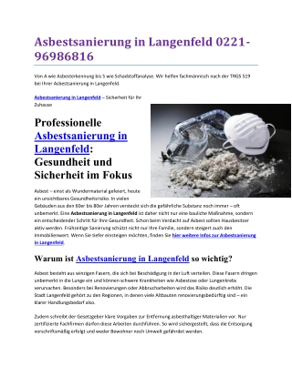 asbestsanierung in langenfeld 0221 96986816