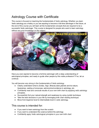 Astrology Course with Certificate