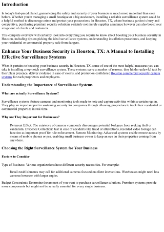 Boost Your Business Security in Houston, TX: A Guide to Installing Effective Sur
