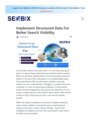 Implement Structured Data For Better Search Visibility