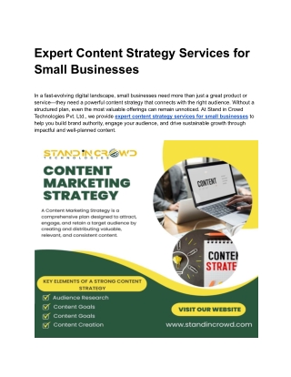 Expert Content Strategy Services for Small Businesses