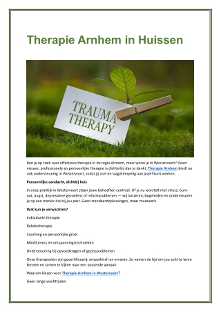 Therapie Arnhem in Huissen