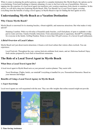 Exploring Myrtle Beach: Why You Should Use a Local Travel Agent