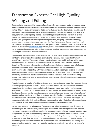 Dissertation Experts: Get High-Quality Writing and Editing