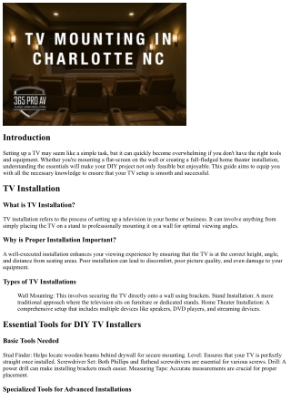 TV Setup Made Easy: Essential Tools and Equipment for DIY Installers