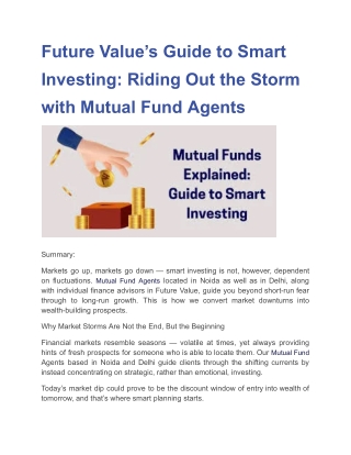 Future Value’s Guide to Smart Investing: Riding Out the Storm with Mutual Fund A