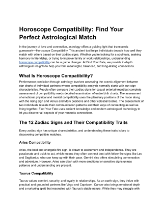 Horoscope Compatibility: Find Your Perfect Astrological Match