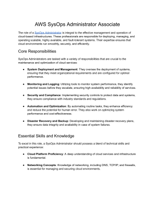 AWS SysOps Administrator Associate