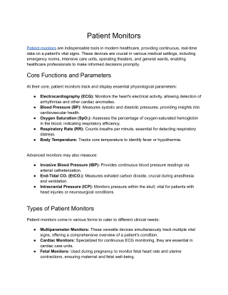 Patient Monitors