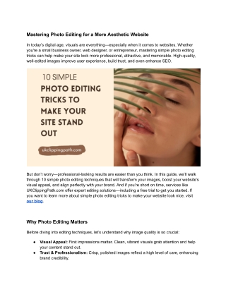 Quick Photo Editing Tips to Make Your Website Shine