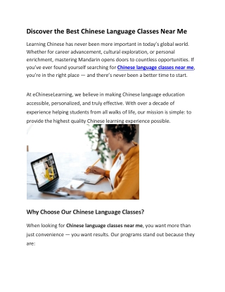 discover the best chinese language classes near me