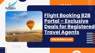 Flight Booking B2B Portal – Exclusive Deals for Registered Travel Agents