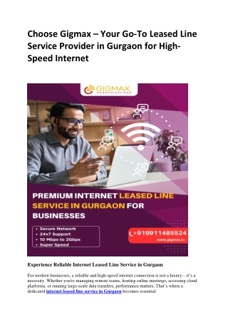 choose gigmax your go to leased line service