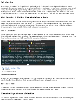 Visit Orchha: A Hidden Historical Gem in India.