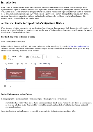 A Gourmet Guide to Top of India's Signature Dishes