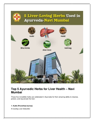 Top 5 Ayurvedic Herbs for Liver Health – Navi Mumbai