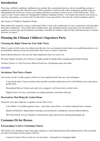 From Capes to Cake: Creative Ideas for Unforgettable Children's Superhero Partie