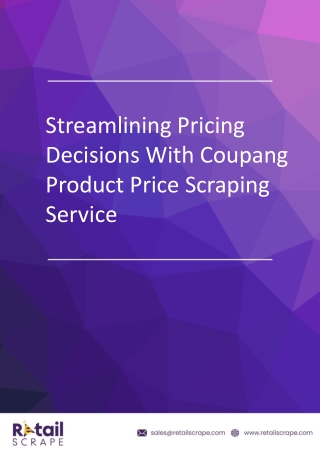 Streamlining Pricing with Coupang Product Price Scraping