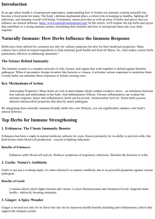 Natural Defense: Top Herbs and Spices for a Strong Immune System