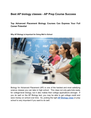 Best AP biology classes - AP Prep Course Success