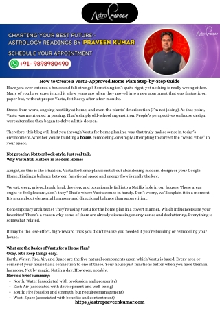 How to Create a Vastu-Approved Home Plan Step-by-Step Guide