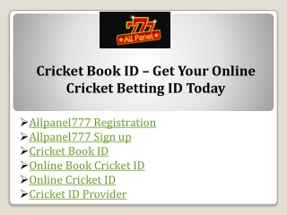Cricket Book ID – Get Your Online Cricket Betting ID Today