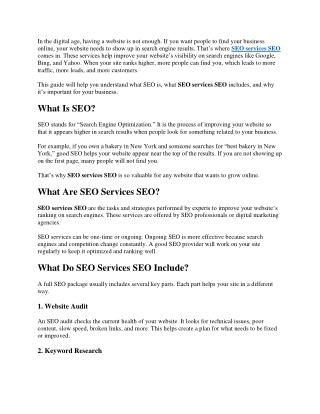 SEO services SEO
