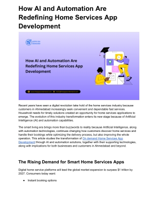 How AI and Automation Are Redefining Home Services App Development