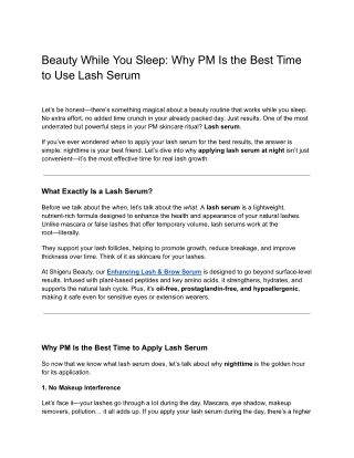 Beauty While You Sleep_ Why PM Is the Best Time to Use Lash Serum