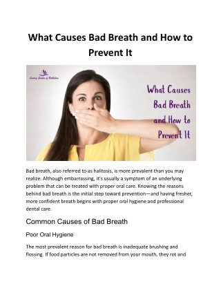 what causes bad breath and how to prevent it