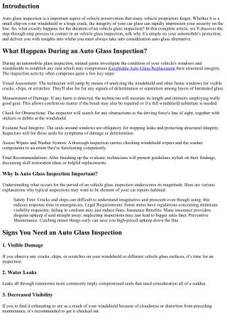 What Happens During an Auto Glass Inspection?