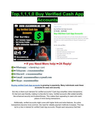 top 1 1 1 0 buy verified cash app accounts