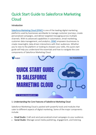 Salesforce Marketing Cloud Training Online | Visualpath