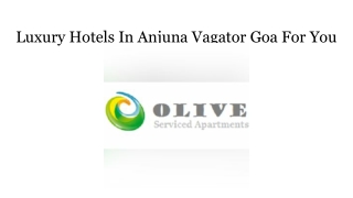 Luxury Hotels In Anjuna Vagator Goa For You