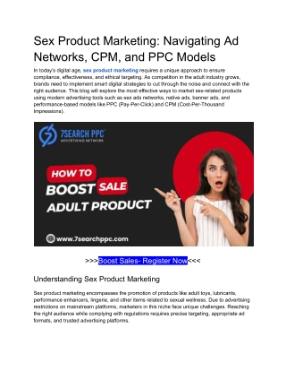 Sex Product Marketing_ Navigating Ad Networks, CPM, and PPC Models