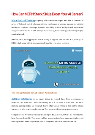 Mern Stack AI Training | Mern Stack Online Training