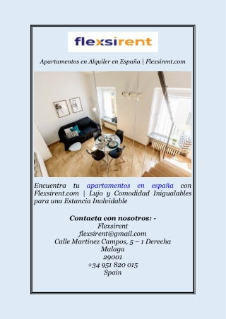 Apartamentos en Alquiler en España | Flexsirent.com