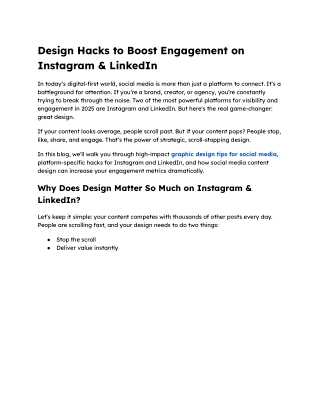 Design Hacks to Boost Engagement on Instagram & LinkedIn