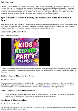 Epic Adventures Await: Planning the Perfect Kids Party That Packs a Punch