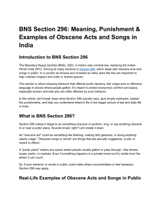 BNS Section 296_ Meaning, Punishment & Examples of Obscene Acts