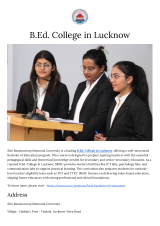 b ed college in lucknow