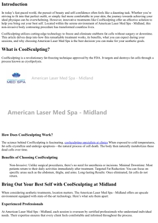 Bring Out Your Best Self with CoolSculpting at Midland
