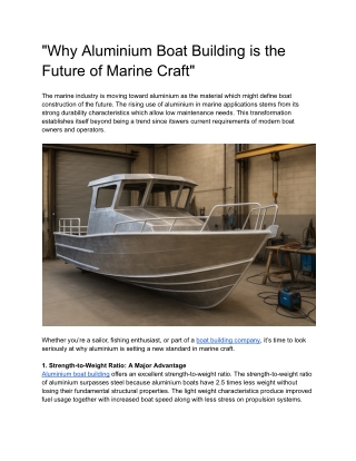 _Why Aluminium Boat Building is the Future of Marine Craft_