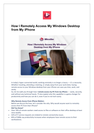 How I Remotely Access My Windows Desktop from My iPhone