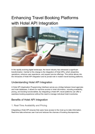 How Hotel API Integration is Transforming Online Travel Bookings