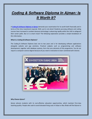 Coding & Software Diploma In Ajman: Is It Worth It?