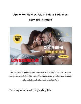 apply for playboy job in indore playboy