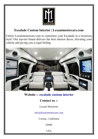 Escalade Custom Interior   Lexanimotorcars.com